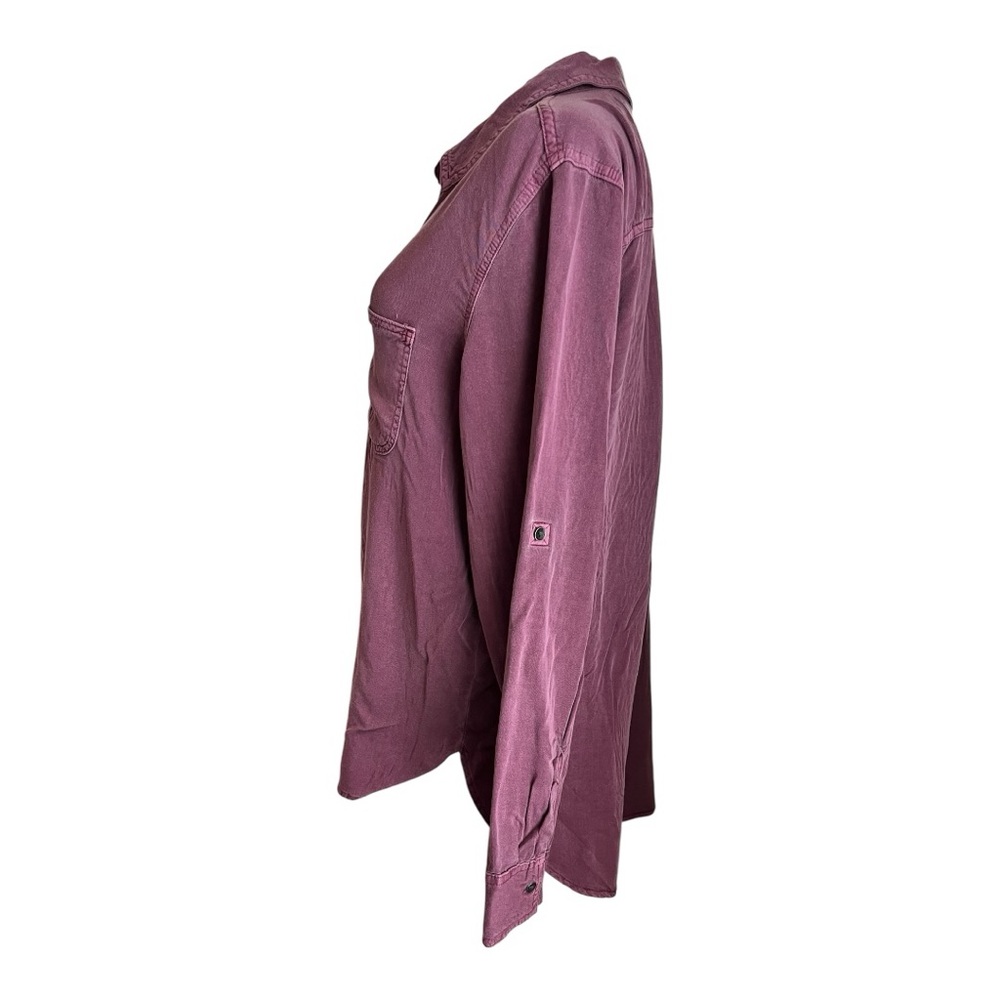 Rock & Republic Purple Utility Button-Up Blouse Size Large - Picture 6 of 7